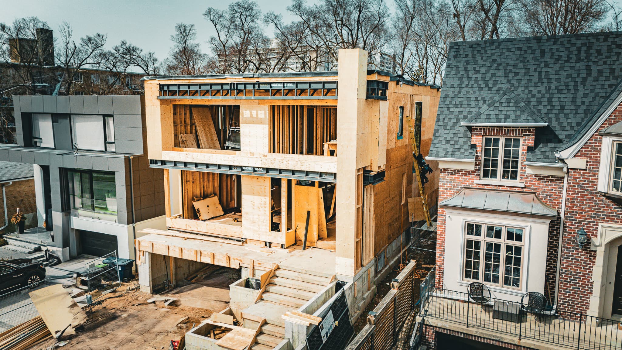 RJ Framing — Frame stage of a custom framing build in the Greater Toronto Area